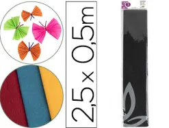 Papier crépon liderpapel 34g/m2 50cmx2.5m unicolore noir