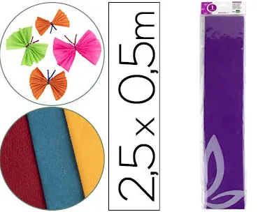 Papier crépon liderpapel 34g/m2 50cmx2.5m unicolore violet