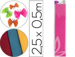Papier crépon liderpapel 34g/m2 50cmx2.5m unicolore rose