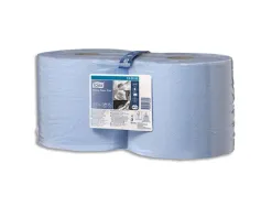 Papier d essuyage tork plus combi roll 2 plis 750 formats predecoupes 255m coloris bleu lot 2 rouleaux