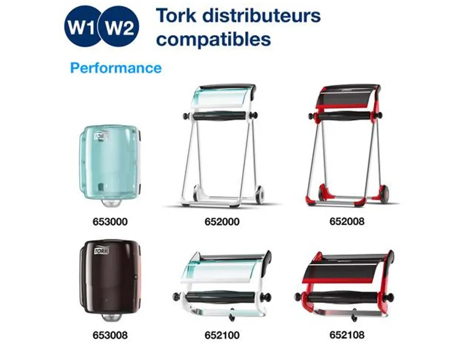 Papier d essuyage tork plus combi roll 2 plis 750 formats predecoupes 255m coloris bleu lot 2 rouleaux
