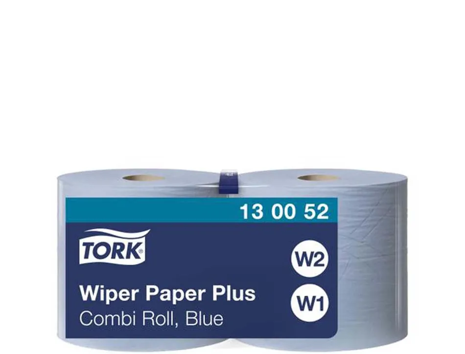 Papier d essuyage tork plus combi roll 2 plis 750 formats predecoupes 255m coloris bleu lot 2 rouleaux