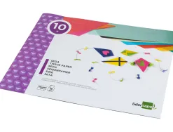 Papier de soie liderpapel 18g/m2 format a4+ 240x315mm coloris assortis bloc 10f
