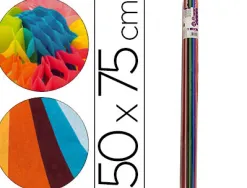 Papier de soie liderpapel 50x75cm 17g/m2 12 coloris assortis rouleau 24 feuilles