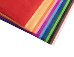 Papier de soie liderpapel 50x75cm 17g/m2 12 coloris assortis rouleau 24 feuilles