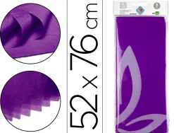 Papier de soie liderpapel 52x76cm 18g/m2 unicolore violet sachet 5f