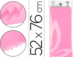 Papier de soie liderpapel 52x76cm 18g/m2 unicolore rose sachet 5f