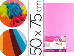Papier de soie liderpapel 52x76cm 18g/m2 unicolore rose sachet 25f