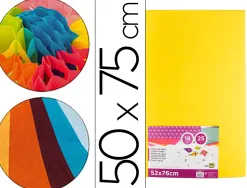Papier de soie liderpapel 52x76cm 18g/m2 unicolore jaune sachet 25f