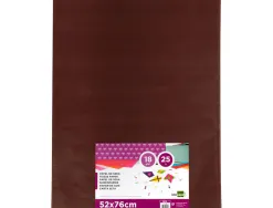 Papier de soie liderpapel 52x76cm 18g/m2 unicolore marron sachet 25f