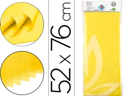 Papier de soie liderpapel 52x76cm 18g/m2 unicolore jaune sachet 5f