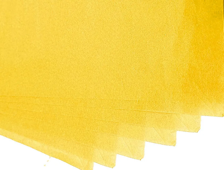 Papier de soie liderpapel 52x76cm 18g/m2 unicolore jaune sachet 5f