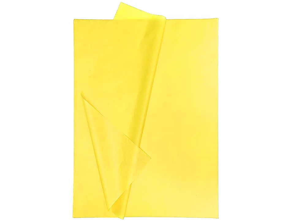 Papier de soie liderpapel 52x76cm 18g/m2 unicolore jaune sachet 5f