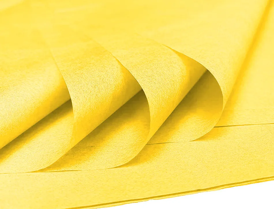 Papier de soie liderpapel 52x76cm 18g/m2 unicolore jaune sachet 5f