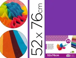 Papier de soie liderpapel 52x76cm 18g/m2 unicolore violet sachet 25f