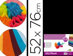Papier de soie liderpapel 52x76cm 18g/m2 unicolore noir sachet 25f