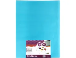 Papier de soie liderpapel 52x76cm 18g/m2 unicolore bleu ciel sachet 25f