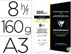 Papier dessin grain clairefontaine a3 noir 160gr 8f