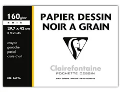 Papier dessin grain clairefontaine a3 noir 160gr 8f
