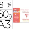 Papier dessin grain clairefontaine a3 assortiment pastel 160gr 8f