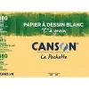 Papier dessin canson c à grain crayon encre gouache feutre 180g a4 pochette 12f