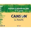 Papier dessin canson c à grain crayon encre gouache feutre 180g a3 pochette 10f