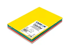Papier dessin canson colorline a4 150g face lisse/face legerement grainee 150g a4 coloris assortis