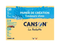 Papier dessin canson colorline grain fin 150g a4 coloris vifs pochette 12f