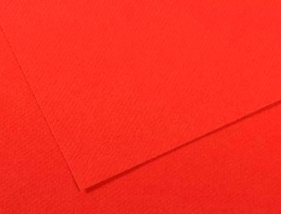Papier dessin canson feuille mi-teintes n 506 grain gelatine haute teneur coton 160g 50x x65cm unicolore coquelicot