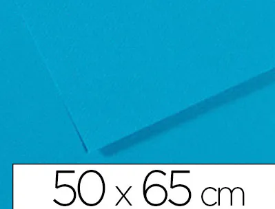 Papier dessin canson feuille mi-teintes nº595 grain gélatiné haute teneur coton 160g 50x65cm unicolore bleu turquoise