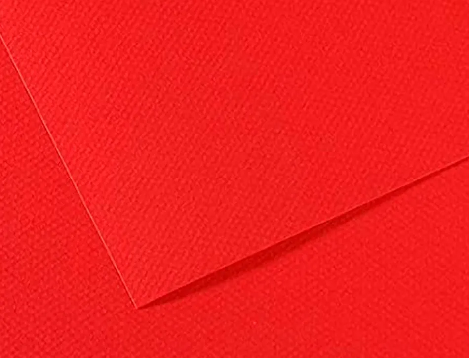 Papier dessin canson feuille mi-teintes n 505 grain gelatine haute teneur coton 160g 50x65cm unicolore rouge