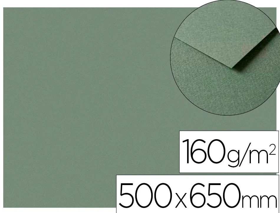 Papier dessin clairefontaine a grain 160g 1 surface grainee 1 lisse 50x65cm paquet 25f coloris vert ocean