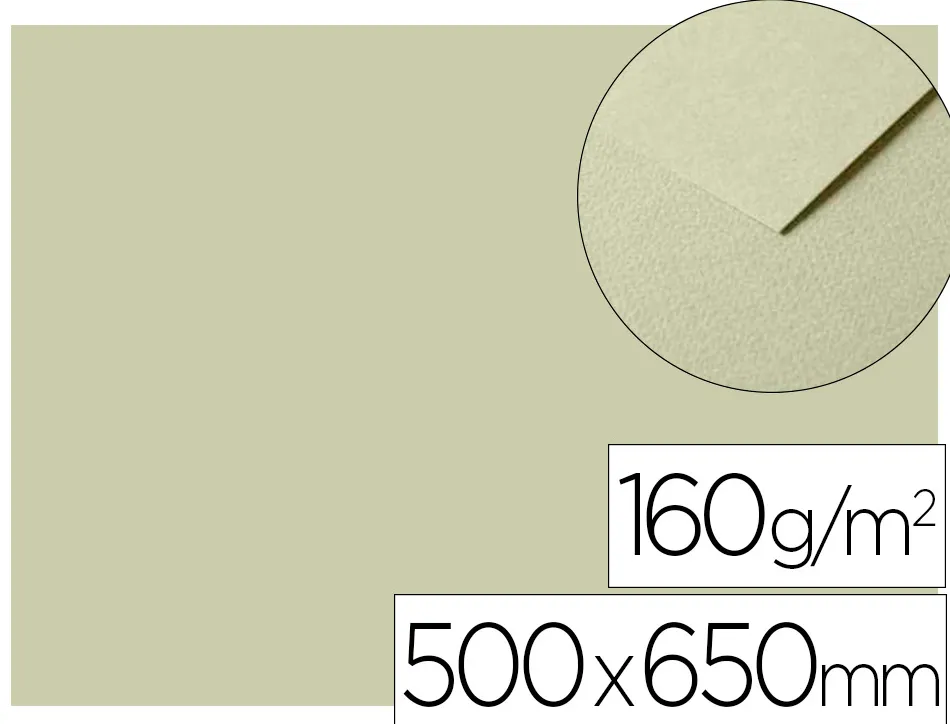 Papier dessin clairefontaine a grain 160g 1 surface grainee 1 lisse 50x65cm paquet 25f coloris vert