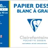 Papier dessin clairefontaine grain léger prononcé sans acide blancheur naturelle 180g a3 pochette 10f