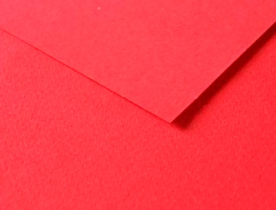 Papier dessin clairefontaine a grain 160g 1 surface grainee 1 lisse 50x65cm paquet 25f coloris coquelicot