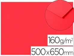 Papier dessin clairefontaine a grain 160g 1 surface grainee 1 lisse 50x65cm paquet 25f coloris coquelicot