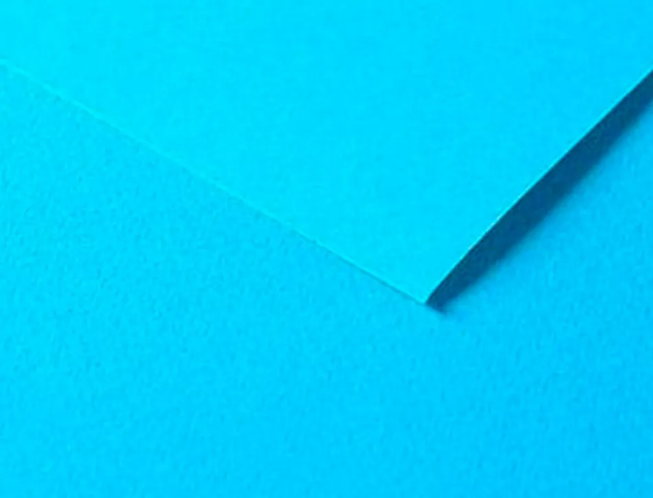 Papier dessin clairefontaine a grain 160g 1 surface grainee 1 lisse 50x65cm paquet 25f coloris turquoise