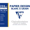 Papier dessin clairefontaine grain léger prononcé sans acide blancheur naturelle 224g a4+ pochette 12f