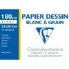 Papier dessin clairefontaine grain léger prononcé sans acide blancheur naturelle 180g a4 pochette 12f