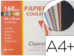 Papier dessin clairefontaine couleur travaux de découpage gouache pastel 160g a4+ coloris pastel pochette 12f