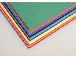 Papier dessin clairefontaine a grain 160g 1 surface grainee 1 lisse 50x65cm paquet 24f coloris vifs 24
