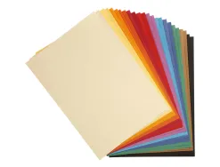 Papier dessin clairefontaine a grain 160g 1 surface grainee 1 lisse 50x65cm paquet 24f coloris vifs 24