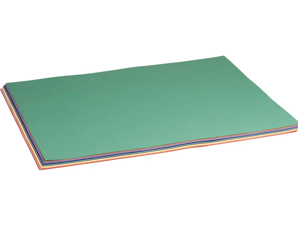 Papier dessin clairefontaine a grain 160g 1 surface grainee 1 lisse 50x65cm paquet 24f coloris vifs 24