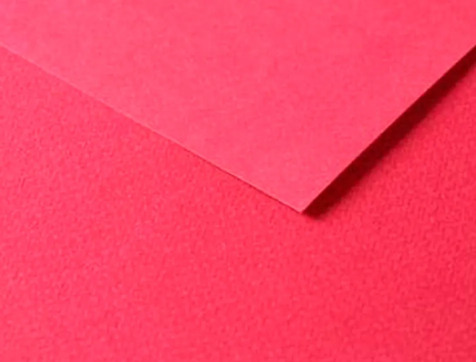 Papier dessin clairefontaine a grain 160g 1 surface grainee 1 lisse 50x65cm paquet 25f coloris rouge vif