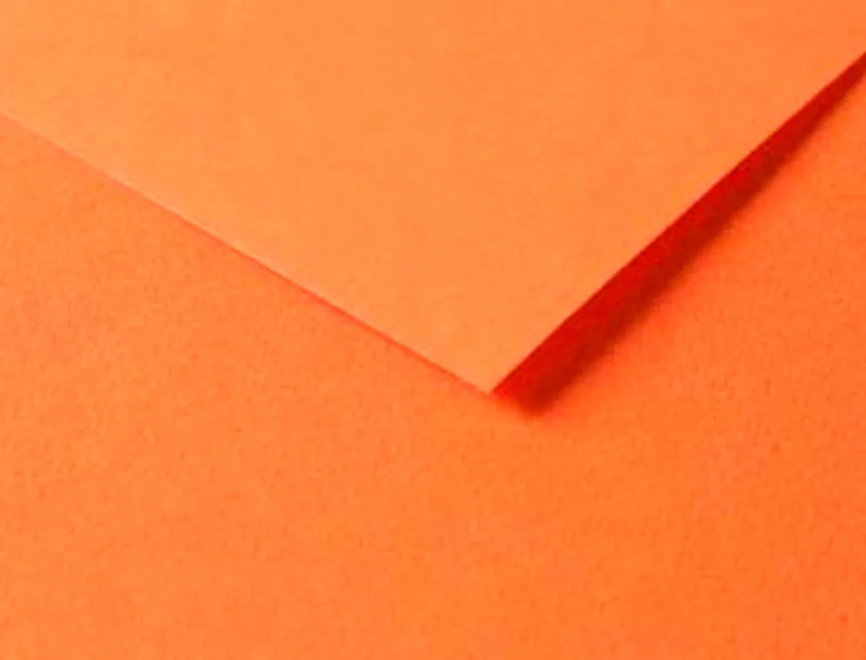Papier dessin clairefontaine a grain 160g 1 surface grainee 1 lisse 50x65cm paquet 25f coloris orange