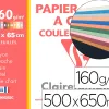Papier dessin clairefontaine a grain 160g 1 surface grainee 1 lisse 50x65cm paquet 24f coloris pastel 24