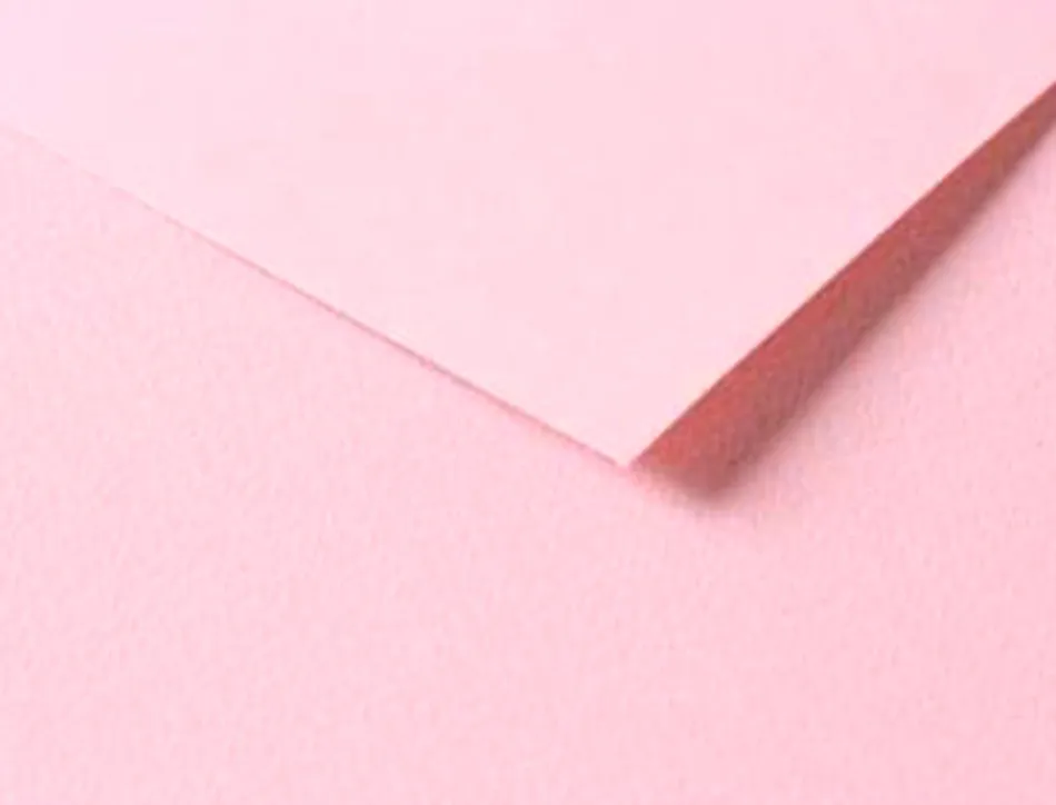 Papier dessin clairefontaine a grain 160g 1 surface grainee 1 lisse 50x65cm paquet 25f coloris rose pale