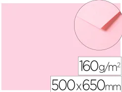 Papier dessin clairefontaine a grain 160g 1 surface grainee 1 lisse 50x65cm paquet 25f coloris rose pale