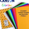 Papier dessin colorline canson 1 face grainee 1 face lisse 50x65 cm 150g coloris assortis 25 feuilles