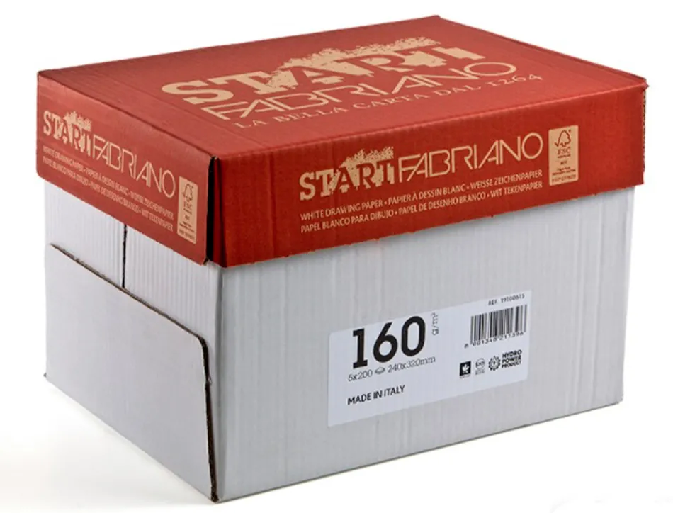 Papier dessin fabriano st'art 160g/m2 format a4 21x29,7cm 200 feuilles